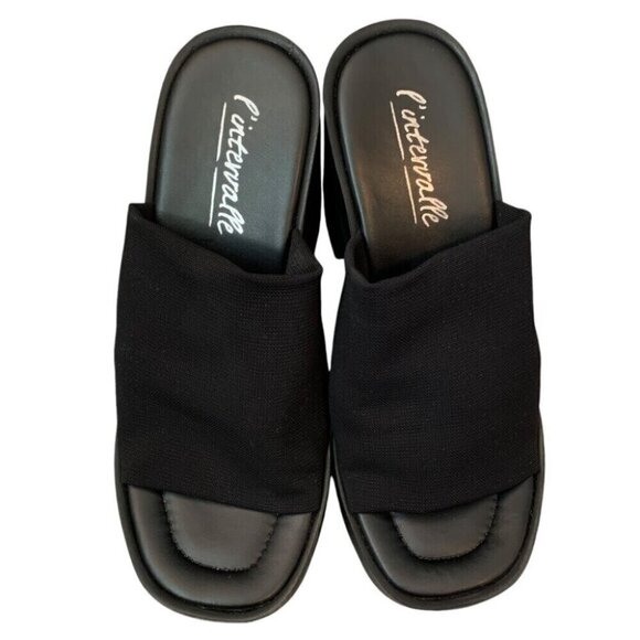 l'intervalle Jourdan Black Lycra Heels Sandals Womens 38/7.5-8 Black Y2K Italy - Picture 2 of 10